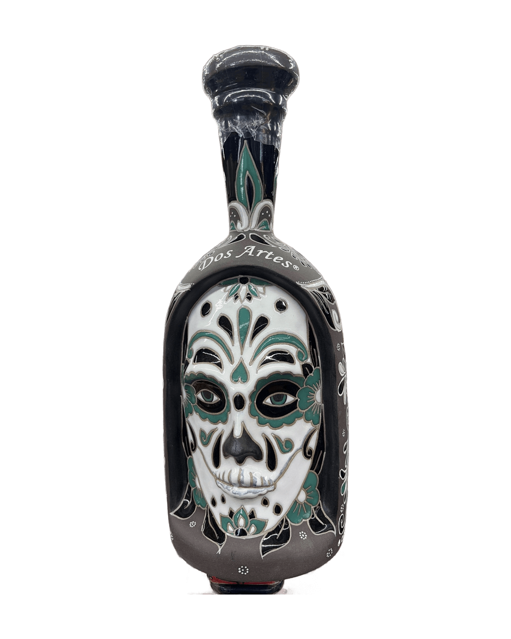 Dos Artes Hand-Painted Ceramic Tequila Bottle, Day of the Dead Skull (1L)