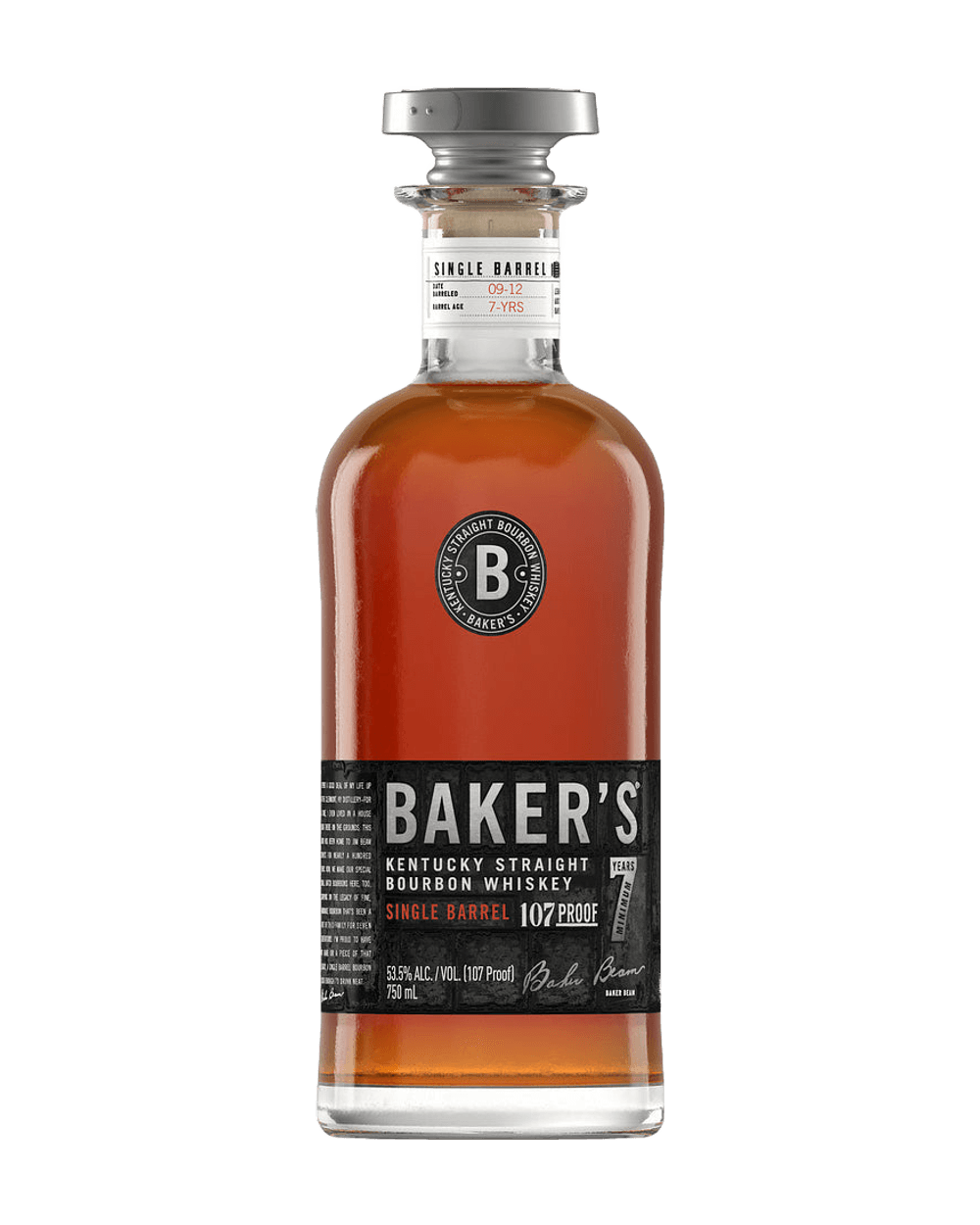 Baker's 7 Year Old Kentucky Straight 107 Proof Bourbon Whiskey 750 ml