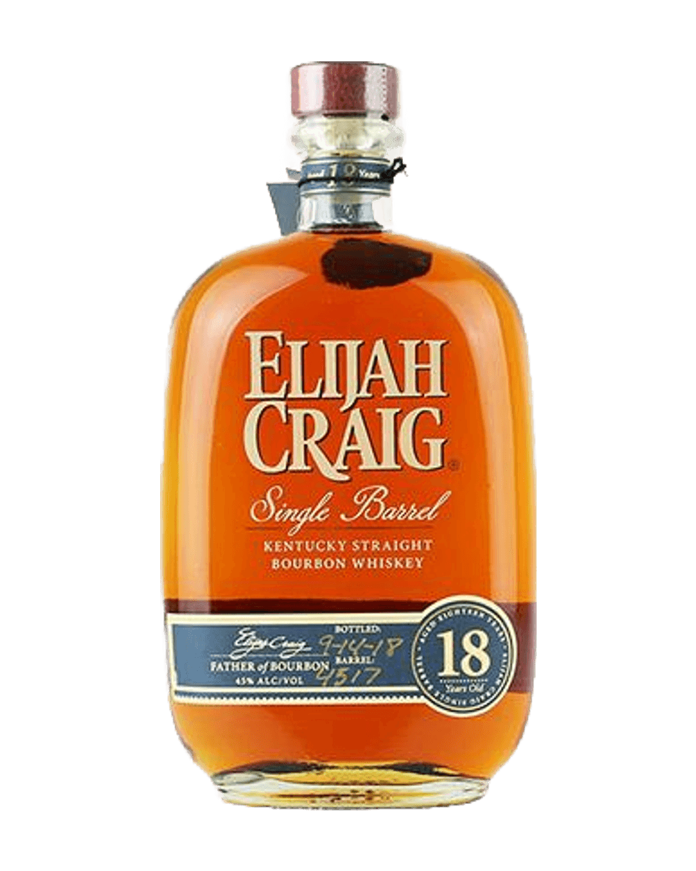 Elijah Craig 18 Year Old Single Barrel Straight Bourbon Whiskey